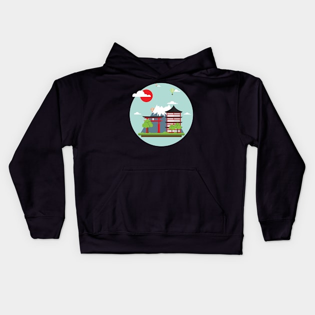 The land of the rising Sun Kids Hoodie by epoliveira